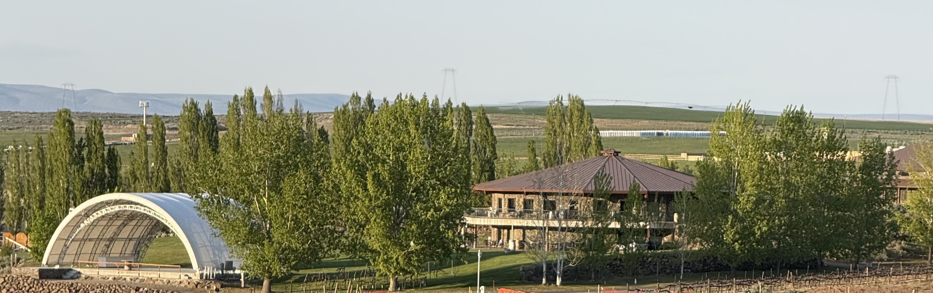 Cave B Estate winery tasting room among the vineyards